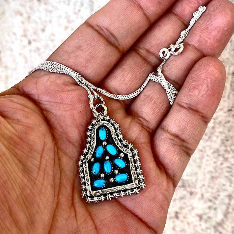 Wholesale Bohemian Turquoise Geometric Pendant Necklaces